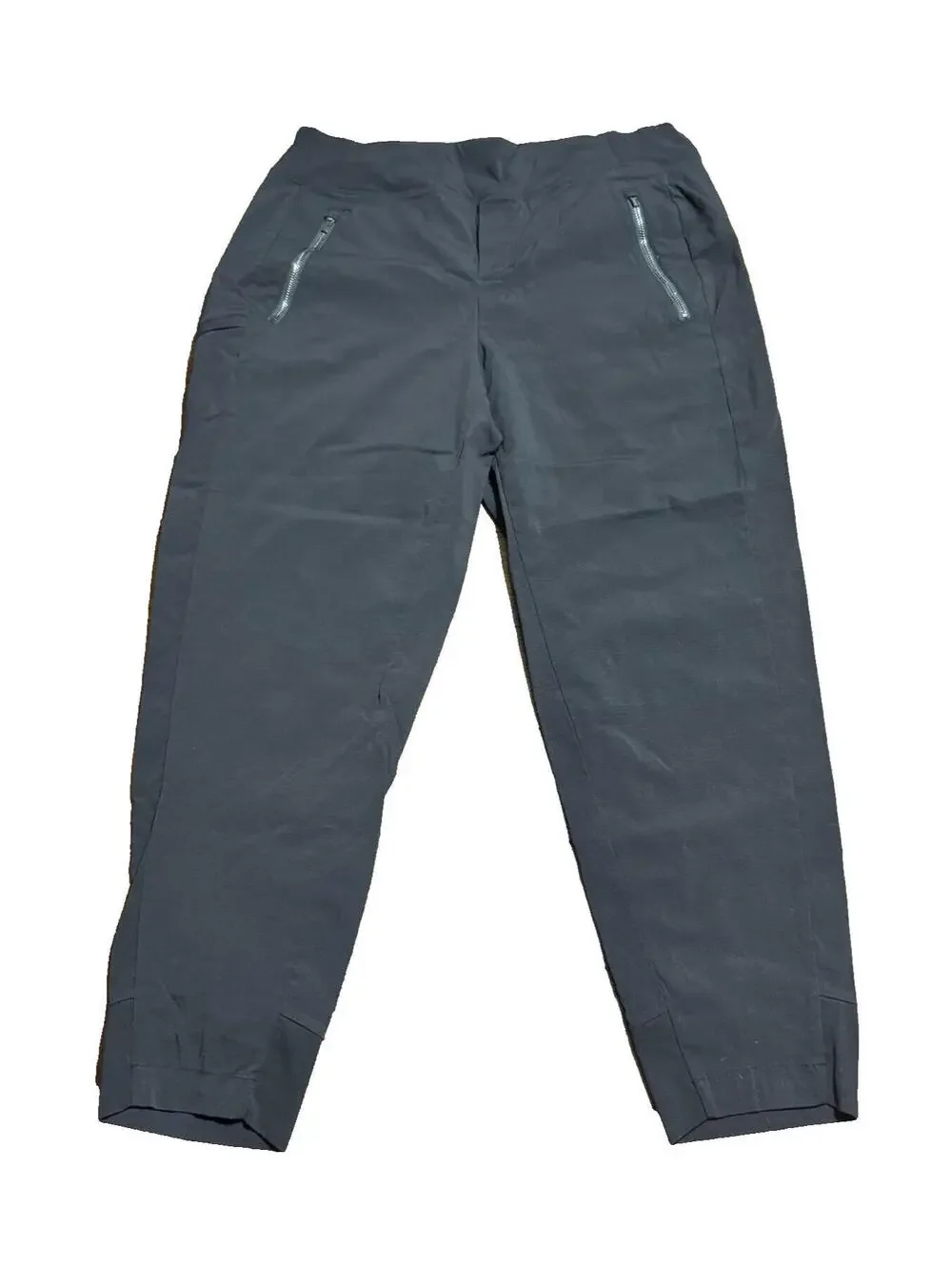 Athleta Pants Jogger Womens 10 /P Travel Hiking Gym Zip Pockets Stretch Black - Picture 1 of 9